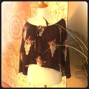 Bohemian chic tribal flower design blouse
